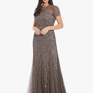 Adrianna Papell brown beaded gown